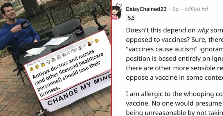 Guy Asks Internet To Change His Mind That Anti-Vax Doctors Should Lose Their Licenses, Debate Ensues