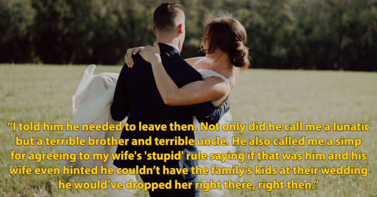 Groom Asks If He Was Wrong To Boot Brother From Child-Free Wedding For Bringing Kids