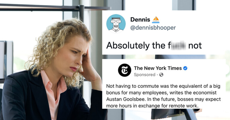 Workers Roast A New York Times Op-Ed Alleging That Working From Home Is A “Bonus”