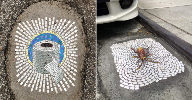 This Artist Turns Annoying Potholes Into Beautiful Mosaics
