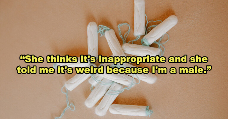 Male Teacher Called ‘Weird’ By Female Colleague For Keeping A Tampon Basket On His Desk