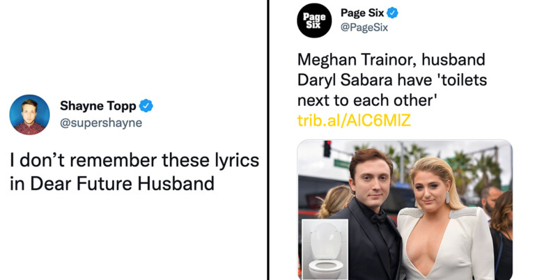 Twitter Is Dunking On Meghan Trainor And Her Husband For “Having Toilets Next To Each Other” (27 Tweets)