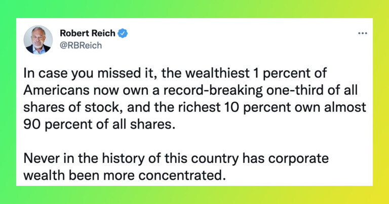 People Aren’t Exactly Pleased The Wealthiest 10% Of Americans Own 89% Of All U.S. Stocks (14 Tweets)