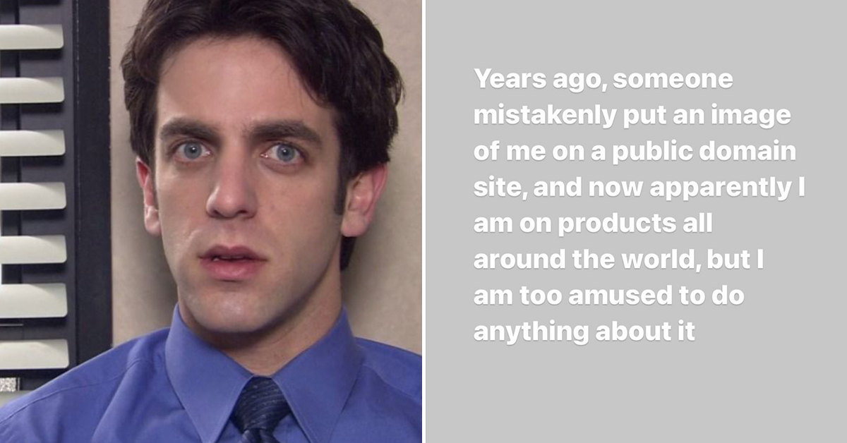 The Office star B.J. Novak's photo is being used on random products