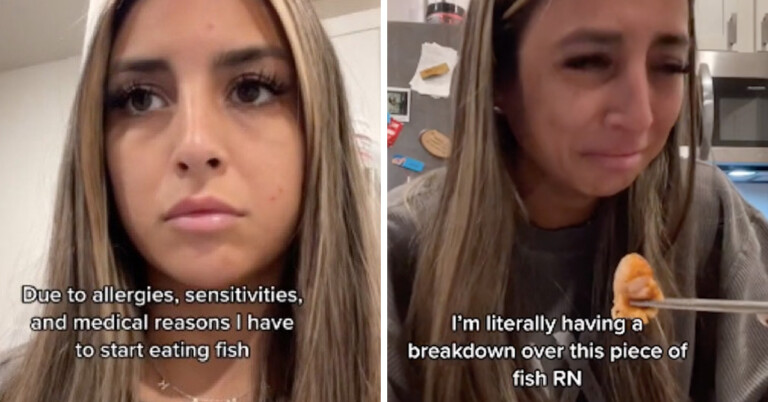 Vegan Woman Cries Over Having To Eat Salmon In Viral TikTok
