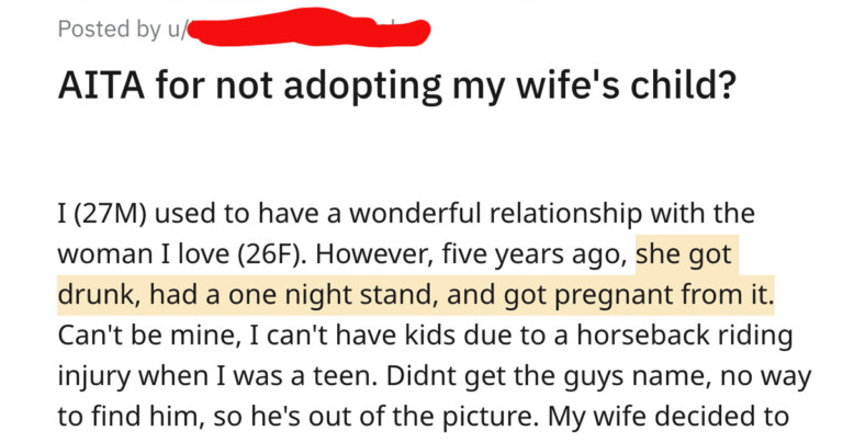 Man Asks If He’s Wrong For Not Adopting The Kid His Wife Conceived During An Affair