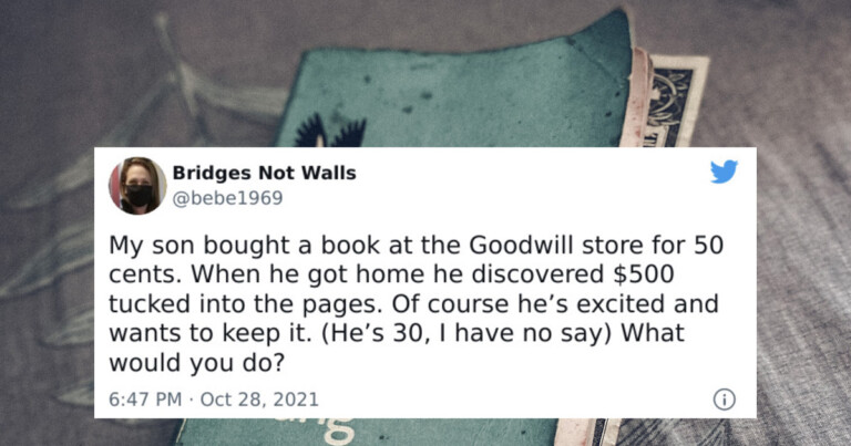 Mom Asks If Her Son Was Right To Keep Money He Found In A Thrifted Book And Starts A Debate