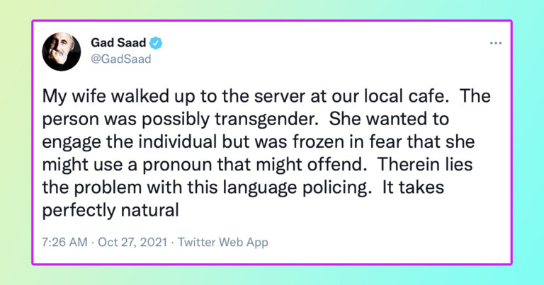 Guy Gets Roasted For Claiming His Wife Didn’t Know How To Talk To A Trans Server