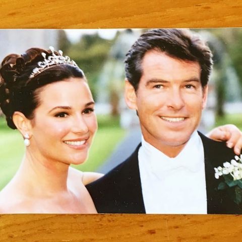 pierce brosnan and his wife keely shaye brosnan on wedding day posted to instagram
