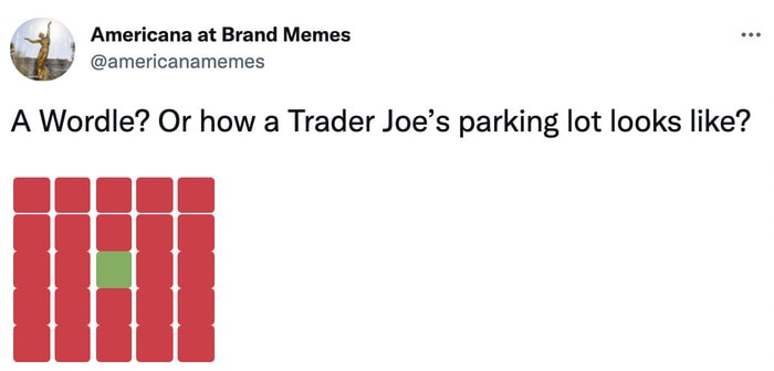 trader joes parking lot wordle joke