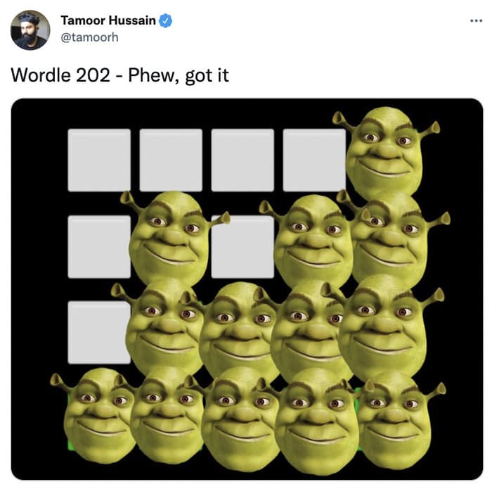 wordle tweets funny - shrek