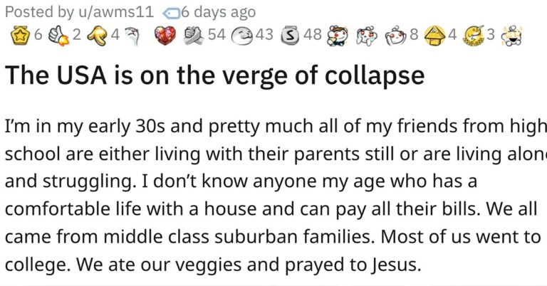 People Respond To Rant About U.S. ‘Collapse’ With Theories Of Their Own (11 Posts)