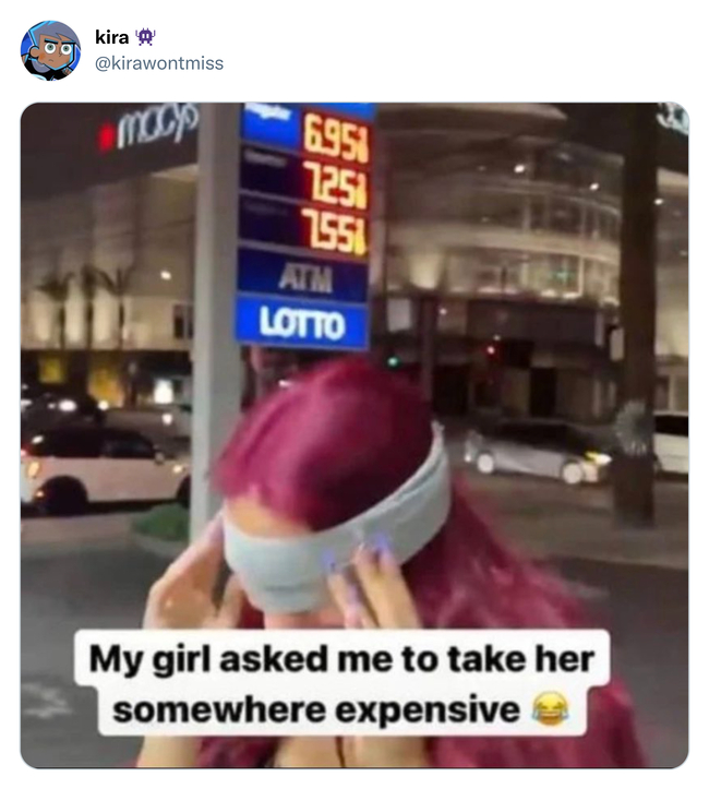 gas meme - girl asked to take somewhere expensive