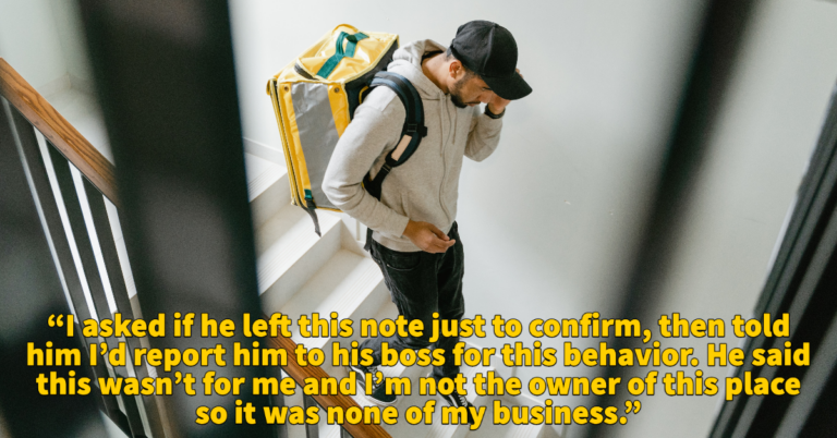 Guy Asks If He Was A Jerk For Reporting Pizza Delivery Man Who Slipped A Note Under His GF’s Door