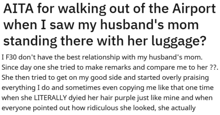 Woman Asks If She Was Wrong To Walk Out On Vacation After Husband Secretly Booked MIL To Come Along