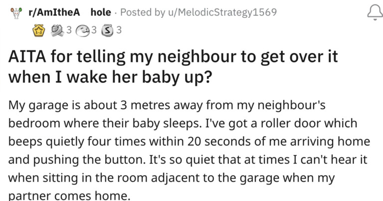 Drummer Asks If It Was Wrong To Tell Rude Neighbor To ‘Get Over It’ When Her Baby Gets Woken Up