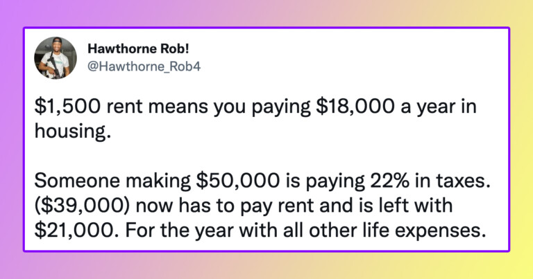 Viral Tweet Shows Exactly How Much Of A Crisis Stagnant Wages And Rising Rents Are