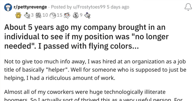 Employee Gets Petty Revenge On Company That Hired Someone Who Suggested Firing Them