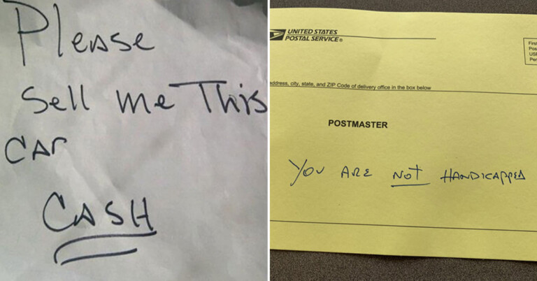 25 Unexpected Personal Notes People Found On Their Windshield