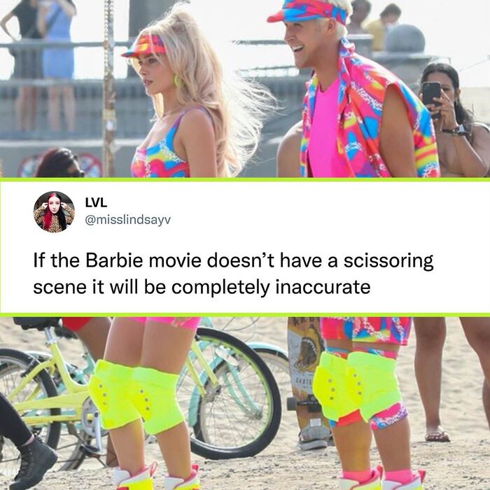 barbie movie tweet - barbie scissoring