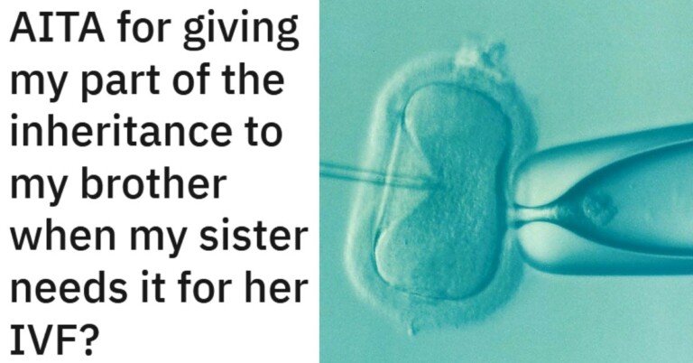 Man Asks If It Was Wrong To Give Inheritance To Brother Instead Of Sister Trying IVF