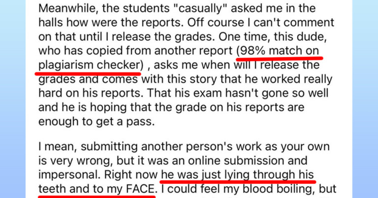 Cheating Student Falls Into Professor’s Trap Thinking They Got Away With Plagiarism