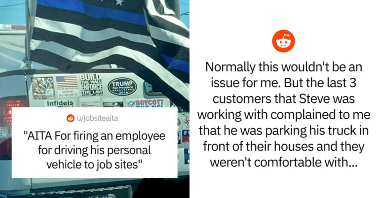 Man Fires His Worker For Flaunting Political Bumper Stickers At Company Job Sites