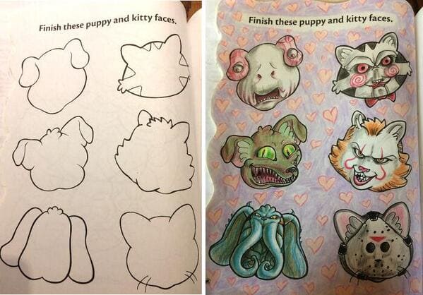 Coloring Book Corruptions: See What Happens When Adults Do