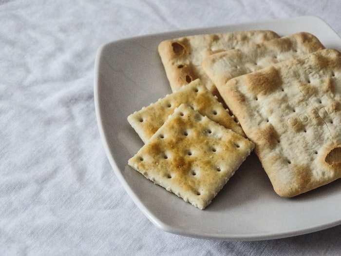 brown biscuits on white ceramic plate