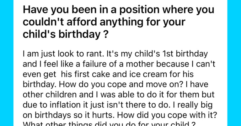 Parents Helping Parents: Mom Can’t Afford Kids’ First Birthday, Seeks Advice (17 Responses)
