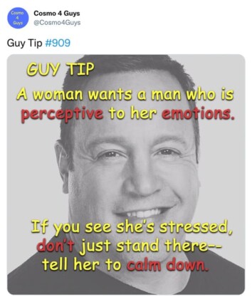 The "Cosmo 4 Guys" Twitter Account Shares Hilarious Dating Tips For