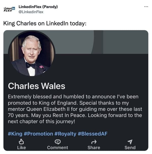 king charles memes - linked in update