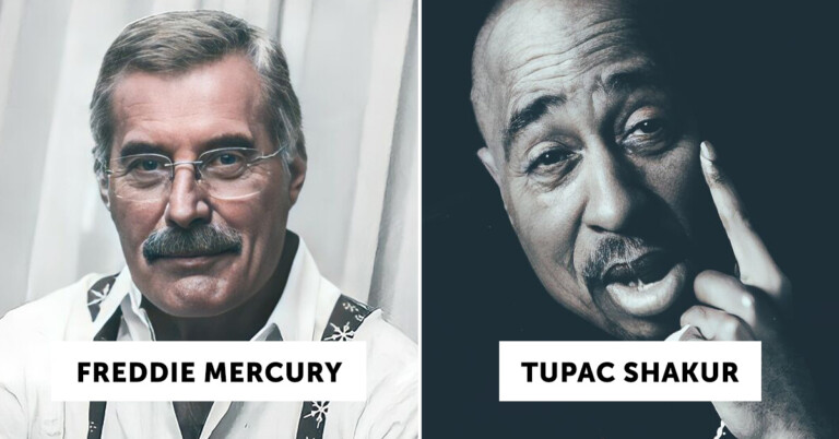 Artist Uses Artificial Intelligence To Imagine What Some Celebrities Would Look Like If They Were Still Alive Today (10 Pics)