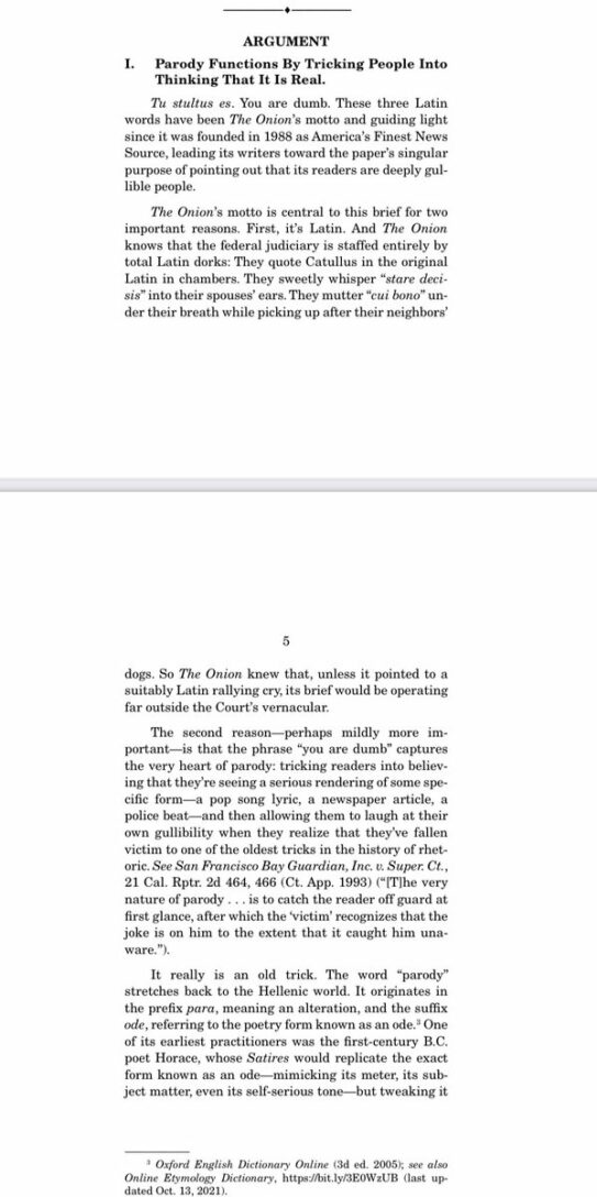 "The Onion" Filed A Real Brief With The Supreme Court And It's Even