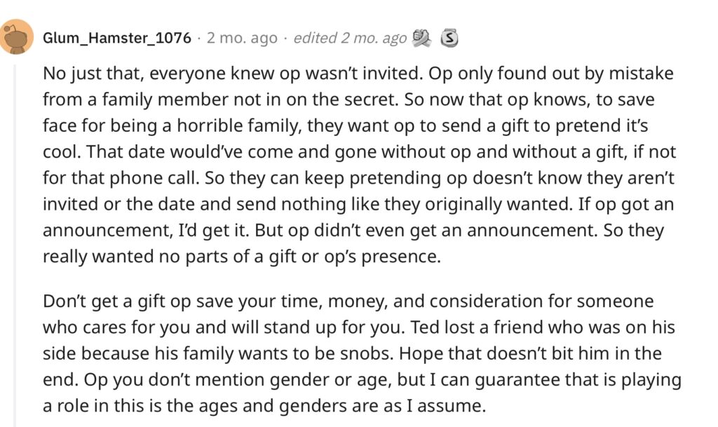 Woman Asks If She's A Jerk For "Not Sending A Gift For A Wedding I Wasn