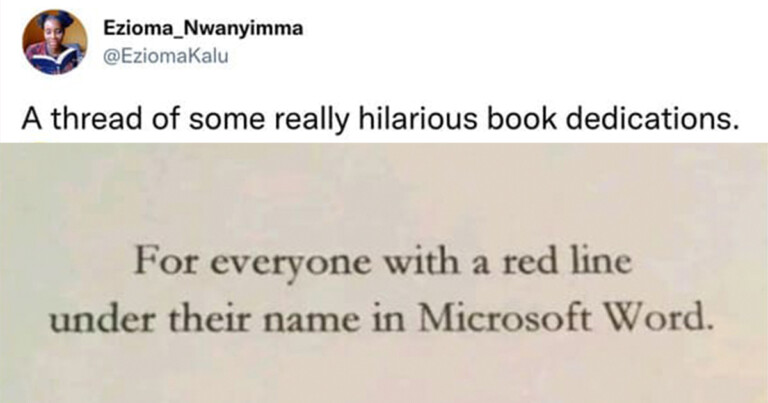Viral Thread Shares 18 Of The Wildest Book Dedications People Have Ever Published