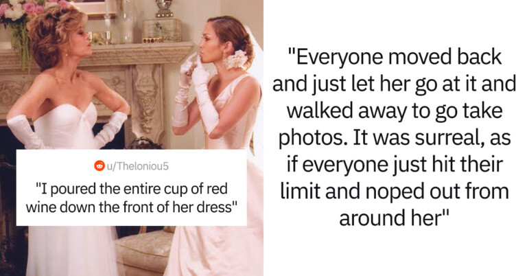 A MIL Wore A White Dress To Wedding So A Bridesmaid “Fixed” It With Some Red Wine