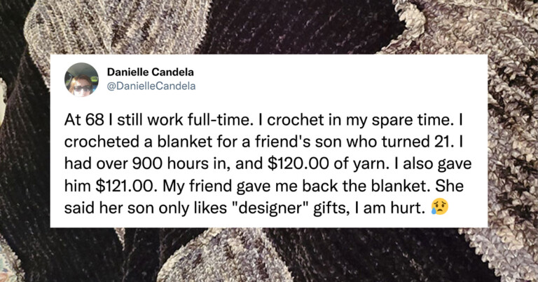 Woman Spends 900 Hours Crocheting A Blanket As A Gift For Friend’s Son, He Rejects It, Sparking Debate About Gift Giving