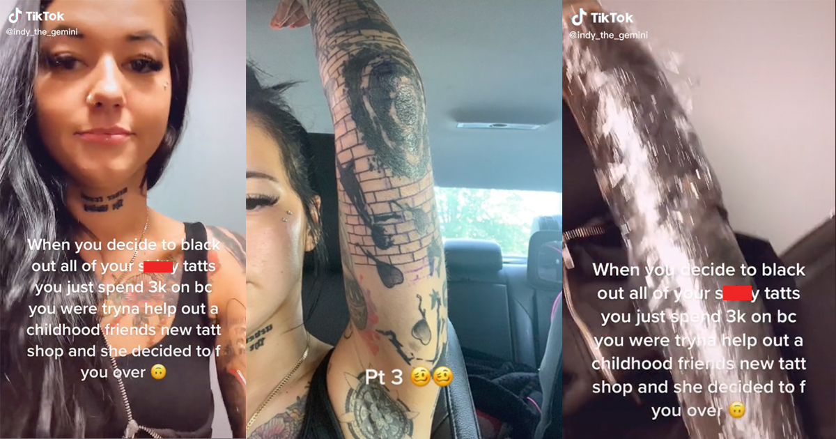 TikToker Goes Viral After Paying $3k For A Botched Tattoo Sleeve