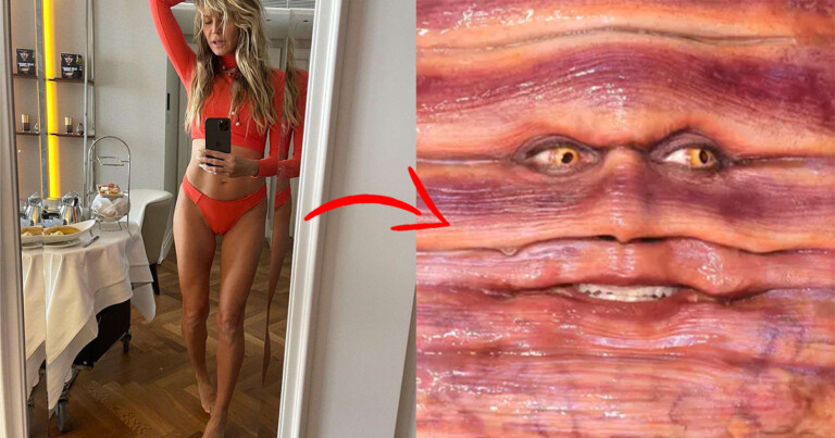 Heidi Klum Dressed As A Worm…Yes, A Worm, For Halloween