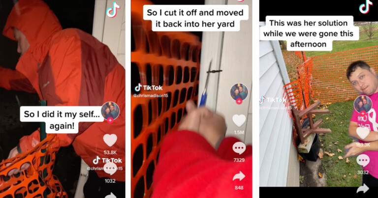 Series Of TikToks Maps Out Drama Between A Man, His “Karen” Neighbor, And…A Snow Fence