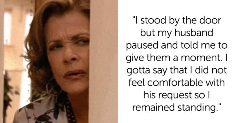 Husband Comforting Female Friend Asks Wife To Leave The Room—She Refuses And Asks ‘AITA’