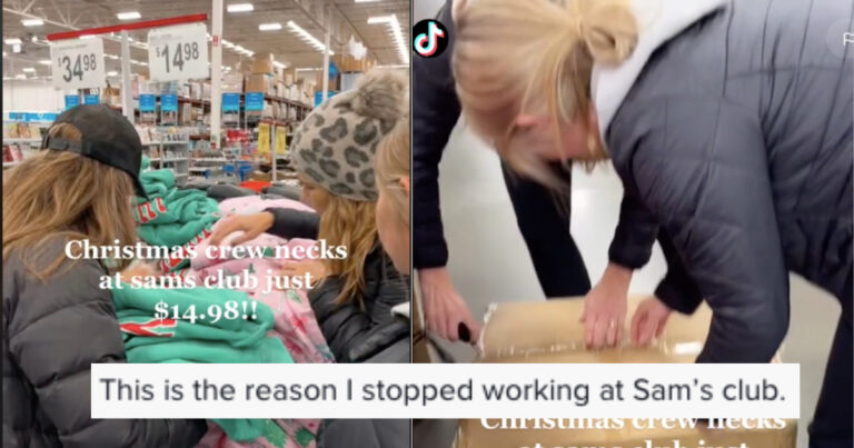 ‘People Are So Entitled’ — Customers Rip Open Boxes Of Christmas Sweatshirts Inside Sam’s Club