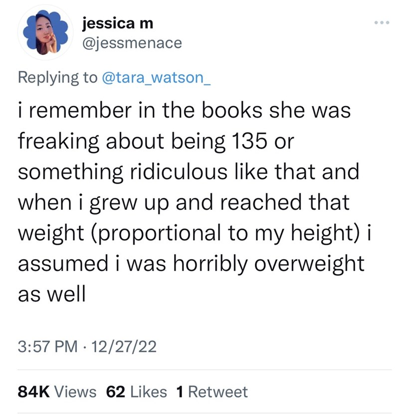 millennials beauty standards bridgett jones diary tweet