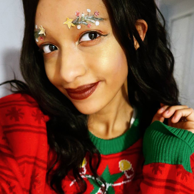 christmas tree eyebrows