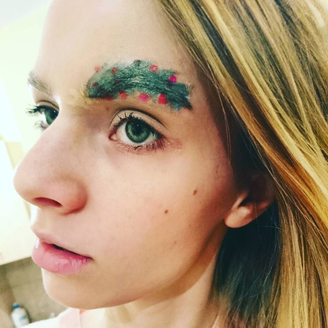 christmas tree eyebrows