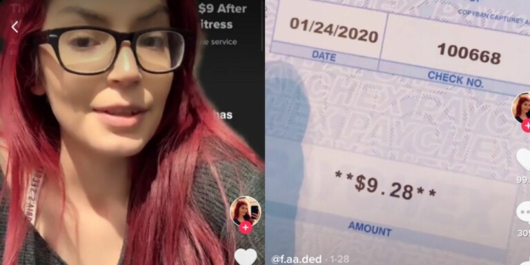 Bartender Posts Paycheck For $9 After 71 Hours Of Work To Show The Importance Of Tipping