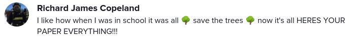 save the trees propaganda comment