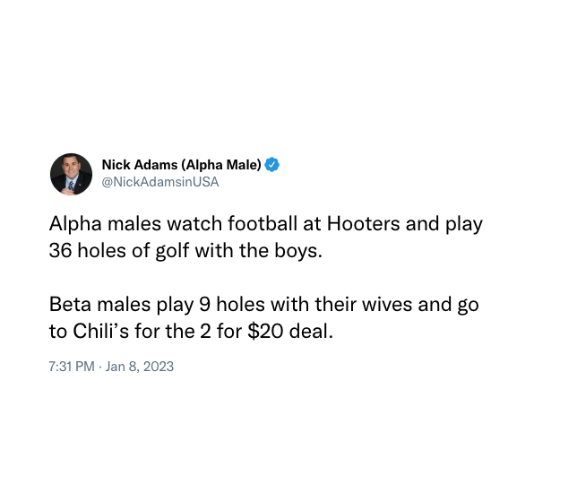 Alpha Male Nick Adams