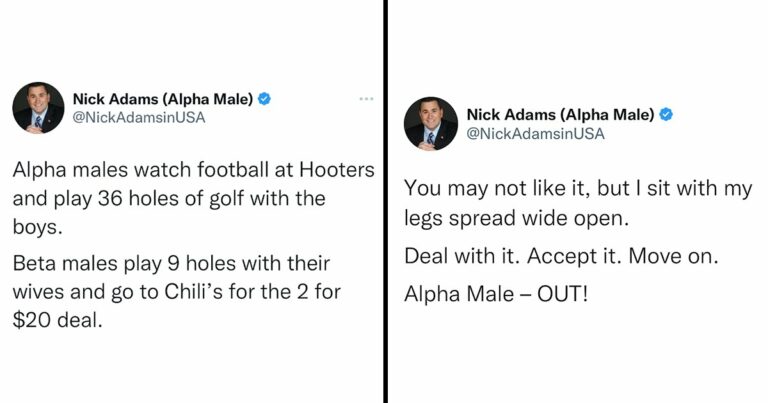 24 Bats**t Tweets From ‘Alpha Male’ Nick Adams That Almost Seem Like He’s Doing A Bit